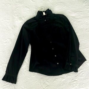 J. Crew Accordion ruffled cotton blouse